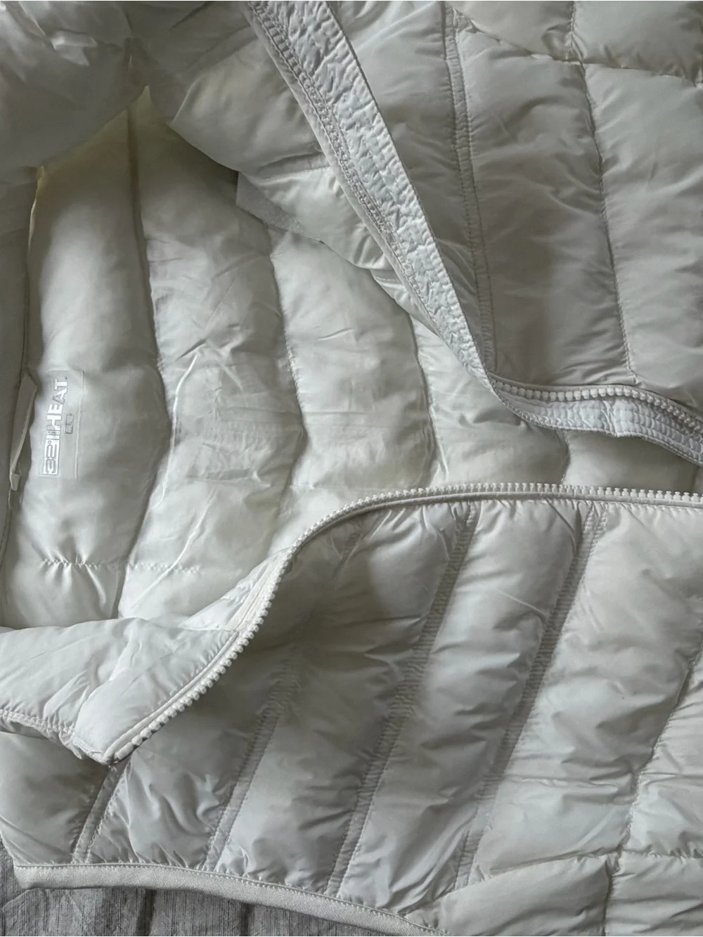 32 Degrees White Puffer Vest with Gold & Black Purdue 'P' Patch